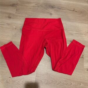Red lululemon cropped leggings